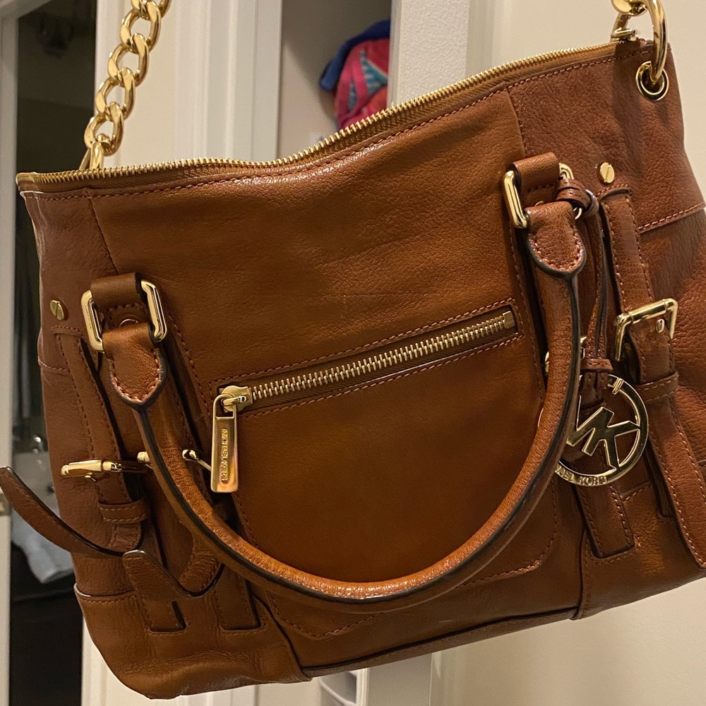 Brown leather cross body Michael Kors bag